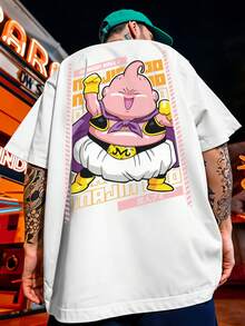 Oversized T-Shirt Streetwear Academia Dragon Majin Boo Goku Boo Fat Buu Anime REF 7317 FLUXOGEEK - White - View 1