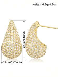 1 Pair Pretty Cubic Zirconia Drop Earrings For Women For Wedding Engagement Anniversary Jewelry Valentine's Day Gift