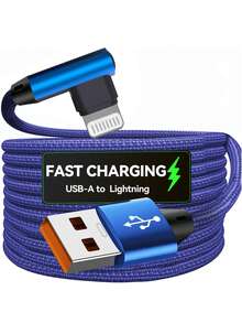 BinBoom MFi Certified 2.4A 12W Fast Charging USB Cable Compatible With Iphone 14/13/12/12Pro/12ProMax 90 Degree USB-A To Lightning Cable Right Angle Cord Compatible With IPHONE 11/11Pro/XS MAX/XR/X/8/7/6 Plus /SE (Compatible With Iphone 5-14) Compatible With IPhone 14 Pro Max, 14 Pro, 14 Plus, 13 Pro Max, 13 Pro, 13, 12 Pro, 12, 11, XS, XR, 8 Plus, 8, 7, 6, 5, SE, Compatible With IPad 90 Degree Right Angle Polyamide Nan