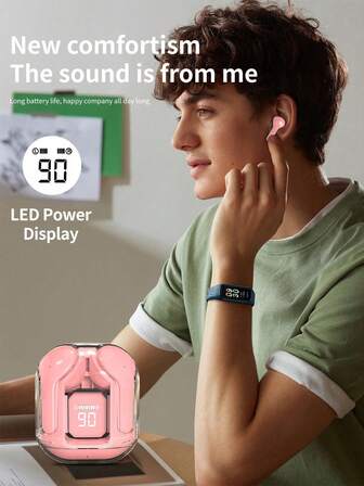 STSEarConect 1 无线耳机热门150mAh电池，高保真运动音乐耳机，TYPE-C接口，长续航无线耳塞，适用于安卓系统