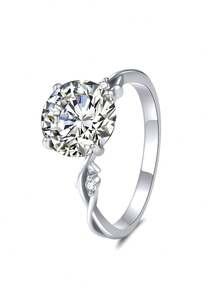 خاتم خطوبة نسائي من الفضة الإسترليني عيار 925 بتصميم على شكل شجرة، مرصع بحجر موسانيت بدرجة VVS بوزن 2/3 قيراط، لامع ورائع، مناسب للخطوبة والزفاف والاحتفالات والاستخدام اليومي، يأتي في علبة هدايا كخيار أول للهدايا