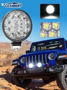 GLANBERT 4.5" LED Round Light Bar 9-30V External Lamp For SUV, Truck, Car, Motorcycle