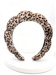 1 件豹纹发带、化妆头带、发夹，适用于女士面部护理、水疗礼物、派对、休闲外出、小巧轻便、发带、发箍头带、护肤头带、美容、护肤产品、水疗、自我护理、护肤工具、面部护理、美容师用品、皮肤、洗面奶、面部 - 彩色 - 查看 2