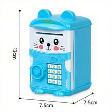 Kindergarten Children Birthday Gift Toy, Password Saving Cabinet-Realistic Deposit & Withdrawal Children's ATM Money Box, Cartoon Password Smart Piggy Bank, Creative Coin Password Storage Box,