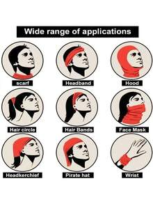 Unisex Summer Cycling Face Cover Mask Scarf, Bicycle Half Face Mask Headband Bandana, Halloween Fun Scarf For Fishing, Hiking, Riding, Suitable For Daily Outings, Travel And Halloween Costume - Multicolor - View 6