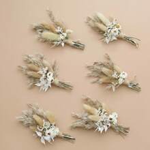 12pcs Boho Dried Flower Bouquet Mini Wedding Handmade Dry Flowers Decor For Vase Crafts DIY Photo Boutonniere For Men Floral Plant Flower For Bridesmaid Gift Birthday Decor (Colorful)