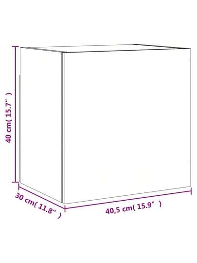 VidaXL TV Wand Units Pcs 40.5x30x40 Cm Processed Wood Zwart view 2