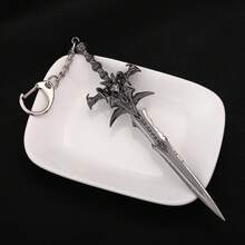 1pc 14cm World Of Warcraft Frostmourne Weapon Keychains Alloy Swords Game Peripheral Model Metal Action Figures Gift Toys Game Boys