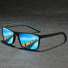 New Stylish Square Fashion Glasses For Men, Outdoor Sports Driving Fishing Cycling Glasses, Colorblock Casual Unisex All Season