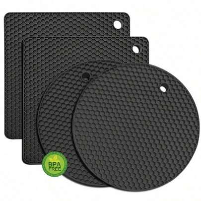 1pc Heat Resistant Silicone Mat, Multi-Purpose Non-Slip Silicone Trivet, Suitable For Kitchen, Can Be Used As Trivet, Spoon Rest, Heat Pad/Coaster, Kitchen Supplies, Kitchen Accessories, Kitchen Tools