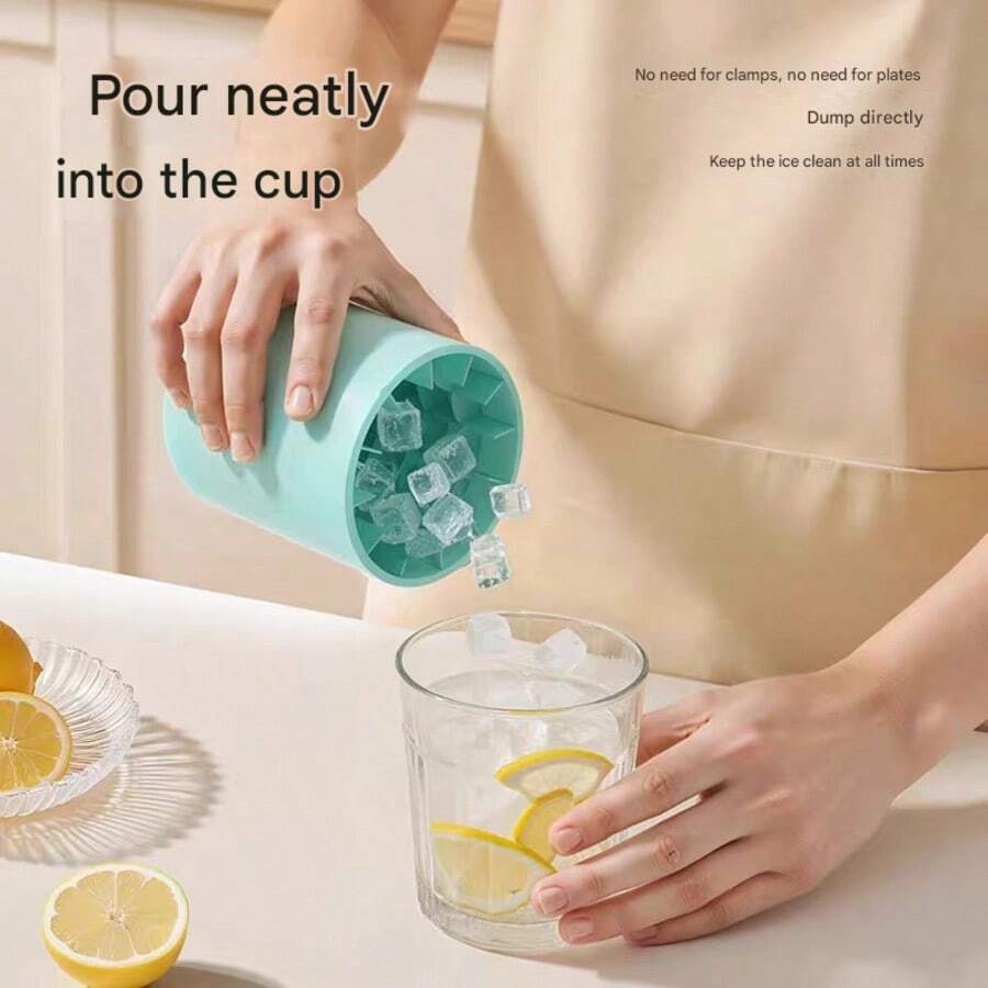 1 pièce Moule à glaçons en silicone en forme de cylindre, moule à glace créatif, machine à glaçons, plateau de fabrication de glaçons avec système de libération de pression, mini plateaux à glaçons pour boissons, jus, crème glacée, cocktails et café, moule à glaçons réutilisable, seau à glaçons, plateau à glaçons en tube rond en silicone