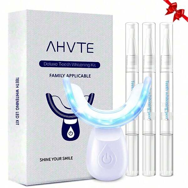 Kit de blanchiment des dents à LED, accélérateur de lumière bleue, lumière de blanchiment des dents sans fil, kit de blanchiment des dents à domicile, comprend 3 stylos de gel, capacité de batterie de 200 mAh
