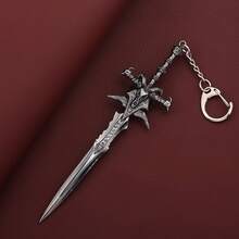 1pc 14cm World Of Warcraft Frostmourne Weapon Keychains Alloy Swords Game Peripheral Model Metal Action Figures Gift Toys Game Boys