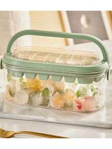 1个便携式大容量带盖冰格，家用及商用DIY冰球冰块模具硅胶制冰器冰格冰块盒 - 彩色 - 查看 12