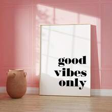 1/3Pcs Tối giản Đen Trắng Trích dẫn động lực Poster và In Tranh Canvas Chữ Good Vibes Chỉ Nghệ thuật treo tường Trang trí nhà hiện đại Khung tùy chọn - Không khung - Xem 5