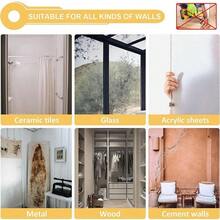 Extendable Heavy Duty Telescopic Shower Curtain Pole Rail Rod Bath Door Window - Default - View 7