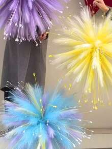 Żywa sztuczna trawa pawia – czerwona, niebieska i żółta, sztuczna dekoracja kwiatowa do wnętrz i na zewnątrz, idealna na spotkania domowe, dekoracja stołu i ogrodu, do użytku przez cały rok, dekoracja ogrodu | Żywa sztuczna trawa | Realistyczny wygląd rośliny, sztuczne kwiaty do ogrodu