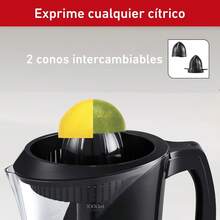 Exprimidor con 2 conos desmontables, jarra 1L, motor 40W - Negro y acero inoxidable - 1 - Ver 8