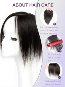 Topo de Cabelo Humano para Mulheres, Cabelo Humano Real, Novo Upgrade de Topo de Cabelo, Penteado Volumoso e Leve, para Cabelos Brancos com Falta de Volume, Cobre Cabelos Grisalhos e Adiciona Volume, Topo de Cabelo Leve e Sem Emendas, Base de Seda, Clipes Embutidos, Peças Realistas de Couro Cabeludo