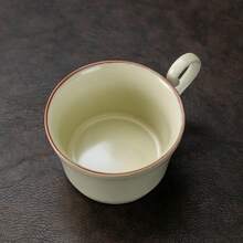 yuanhetang Juego de taza y platillo de café de cerámica de alta gama, taza de café de cerámica estilo nórdico Ru Kiln, taza de té de cerámica premium, caja de regalo para inauguración de casa, se puede imprimir logo, taza de alta gama