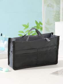 New Multi Functional Double Layer Zipper Bag With Convenient Travel And Large Capacity Divided Storage Bag, Handheld Lightweight And Large Capacity Makeup Bag, Double Zipper Thickened Toilet Bag, Multi Functional Data Cable Storage Bag, Sorting And Divided Storage Bag
