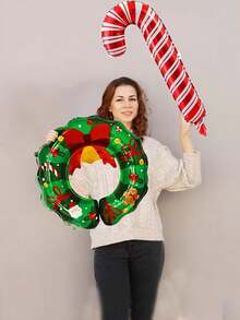 2 pièces/set Guirlande de ballons de cloche de Noël plus ballons de canne en bonbon, convient pour la décoration de Noël, la fête de Noël, l'hiver, la veille de Noël, la fête, la décoration intérieure et extérieure de la maison, laissez-le illuminer votre pièce