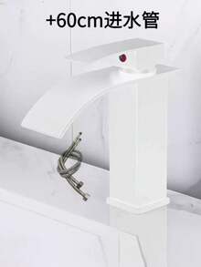 1pc Nordic Frosted Stainless Steel Waterfall Faucet, With Hot And Cold Water, Suitable For Countertop Basin, Wash Basin, Bathroom Vanity, Single-Hole. It Is Also Applicable To RVs. This Unique Waterfall Faucet Is An Ideal Gift For Halloween And Christmas.