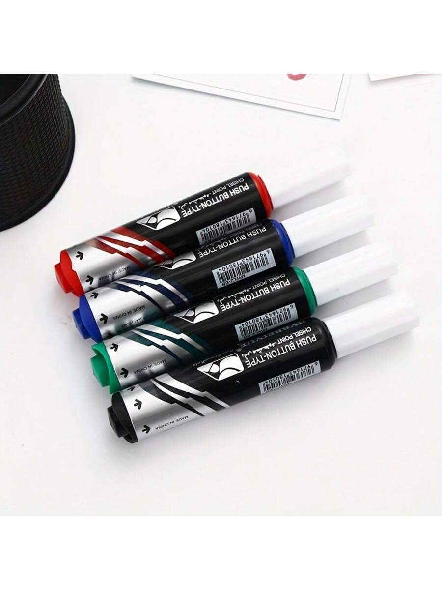 طقم 4 أقلام تحديد قابلة للمسح على السبورة البيضاء...