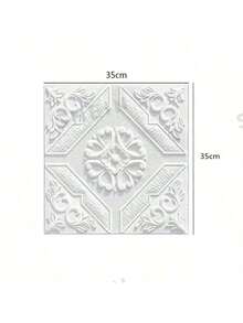 10/20/30片装自粘3D天花板墙贴 - 家居装饰/天花板和墙面装饰/豪华浮雕卧室贴纸 | 易于安装、可移除、防水防尘 | 适用于客厅和卧室天花板、房间装修贴纸、天花板和墙面自粘壁纸 - 白色 - 查看 11