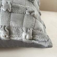 1 Set de 2025 Nuevo Cojín de Tiro a Cuadros Sólidos de Burbujas, Funda de Cojín de 45x45cm + Inserto de Peluche