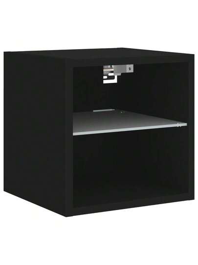 VidaXL TV Wand Units LED Lighting, stuks 30x28.5x30 Cm, Zwart view 8