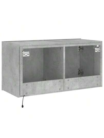 VidaXL TV Wand Unit LED Lighting 80x35x41 Cm Concrete Grijs view 11