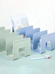 1/2/4pcs Plastic Desktop Bookshelf, Desk Organizer, Desktop Storage Rack, Bookshelf, File Rack, Suitable For Office Desk, Dorm Desk Organization - Multicolor - View 5