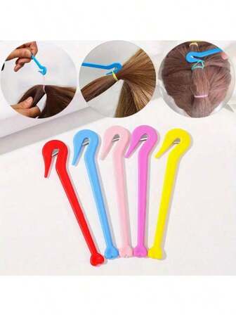 5 pezzi Tagliacapelli, Strumento professionale per rimuovere elastici per capelli, Tagliacapelli in gomma pratico e conveniente per accessori per capelli di donne, ragazze e bambini, e per elastici per code di cavallo che possono essere rimossi facilmente senza tirare o danneggiare (Materiale ABS durevole, leggero e riutilizzabile)