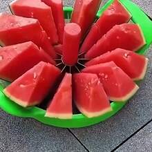 Stainless Steel Watermelon Slicer, Manual Fruit Cutter With Green Handle, Round Slicer Design, Kitchen Gadget For Home & Restaurant Use, No Power Supply Needed