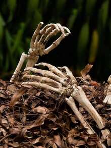 2 件万圣节装饰逼真的手骨骨架桩，户外鬼臂骨架骨头，适用于万圣节庭院装饰、圣诞节 - 彩色 - 查看 4