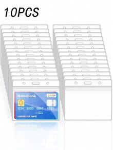 1 pezzo/3 pezzi/5 pezzi/10 pezzi Portacarte trasparente impermeabile extra spesso, orizzontale e verticale, in plastica trasparente, portacarte PVC impermeabile e sigillabile, protezione per carte d'identità, carte di credito, badge, leggero e portatile, per lavoratori d'ufficio, vacanze, anniversario, compleanno, regalo