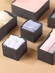 1/3/6/9/12 Pack Foldable Cloth Storage Box Closet Dresser Drawer Organizer Fabric Baskets Bins Containers Divider For Clothes Underwear Bras Socks Lingerie Clothing
