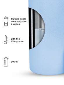 Fresh Thermal Bottle With Personalized Stars Handle With Name - Navy Blue With Black - View 3