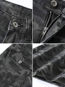 [Free Shipping Limited To Japan! Skin-Friendly Material!] The 2025 Spring, Summer, And Autumn New Women's High-Waisted Camouflage Denim Pants Are Full Of Novelty. Featuring A Built-In Zip Fly Waist, These High-End Bottoms Are Available In Sizes Suitable For Both Petite And Tall Individuals. Perfect For Both Office Commuting And Casual Wear, These Loose-Fit Long Pants Are Ideal For Street Style. A Versatile Fashion Item For Autumn That Can Be Used In Various Scenes.