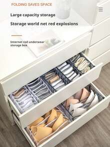 1 Set (6/7/11 Compartimentos) Caja de Almacenamiento Multifuncional para Ropa Interior, Organizador con Ventana Transparente Estilo Cajón para Sostenes, Bragas, Calcetines, Corbatas, Adecuado para Cajones, Armarios, Dormitorios, Dormitorios