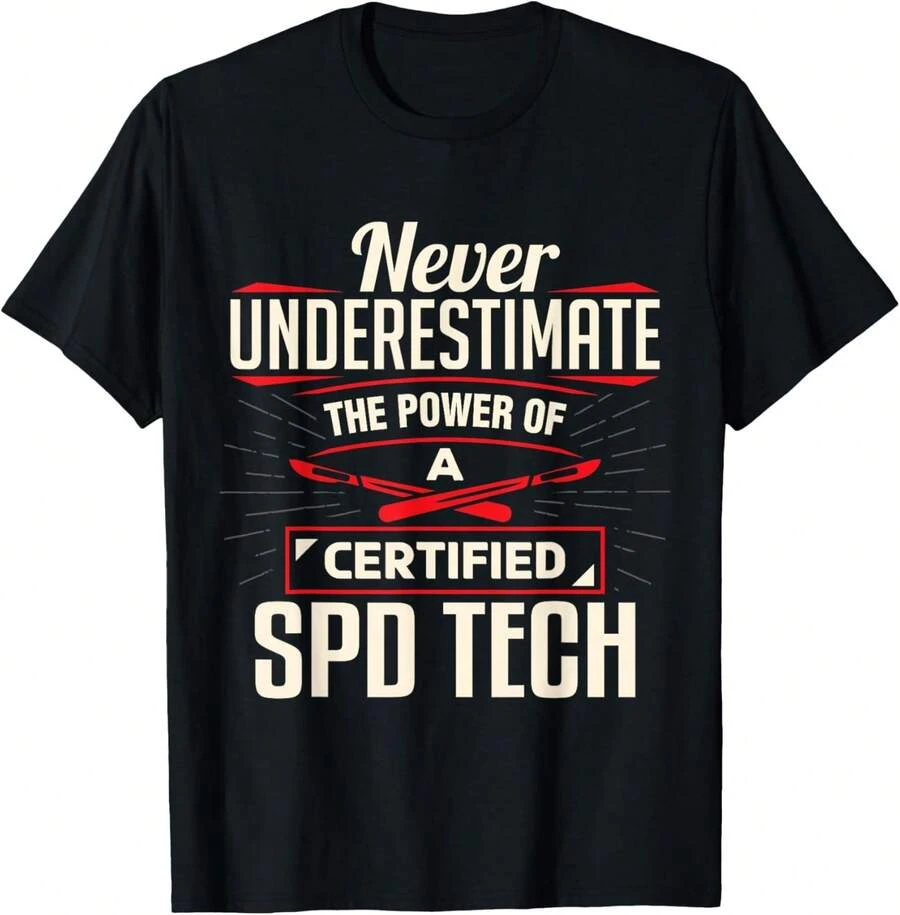 Certified Sterile Processing Technician SPD Tech Apparel T-Shirt - Black - View 1