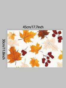 4pcs Pumpkin Pattern Placemats, 30x45cm Linen Printed Table Mats, Living Room Dining Table Decor, Kitchen Dining Table Heat Insulation Pad, Restaurant Table Mat, Halloween Decor - Multicolor - View 2
