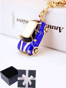 3D Cute Beetle Car Keychain With Rhinestone Detail, Metal Miniature Car Model Keyring, Perfect Car Accessories Gift For Auto Enthusiast, Stylish Decorative Charm - Multicolor - View 14