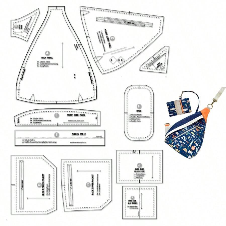 Sling Bag Sewing Patterns,1:1 Scale Basic Women's Handbag Sewing Patterns,Stylish Handbag Sewing Patterns,Handmade Bag Crafting Sewing Patterns,The Perfect Gift Choice For Beginners And Sewing Enthusiasts - Brown - View 1