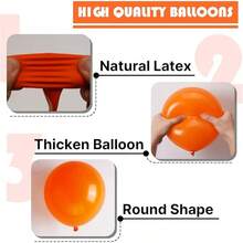 PartyWoo - Globos blancos de 120 piezas de diferentes tamaños, paquete de 18, 12, 10, 5 pulgadas, kit de de globos de látex blanco mate para boda, novia, graduación, shower, decoraciones de - Mandarina Naranja-y9 - Ver 8