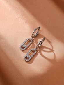 2 pezzi Orecchini a cerchio quadrati alla moda, adatti per l'uso quotidiano delle donne