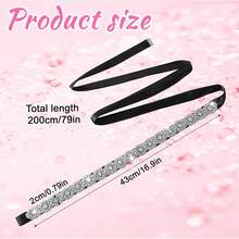 TIESOME Bridal Rhinestone Wedding Waist Belt, Handcrafted Bling Crystal Belts Adjustable Ribbon Belt For Women Jeans Dress - Màu be - Xem 4