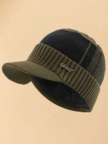 JZML 1pc Men Letter Decor Knit Hat Halloween - Army Green - View 5