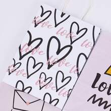 Qixi Valentine's Day Gift Packaging Bag, High-End Kraft Paper Gift Bag, Clothing Store Handbag, Heart-Shaped Paper Bag - White - View 4